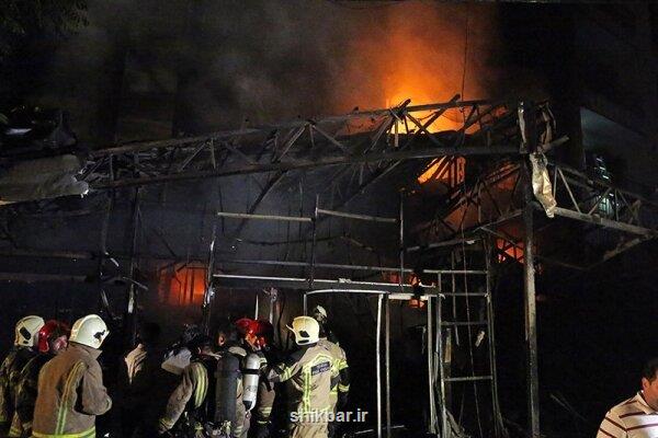 آتش سوزی گسترده کارگاه تولید لوازم چوبی در محله خلازیر تهران