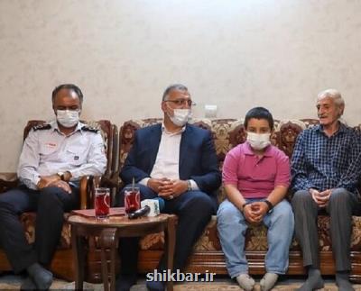 تجلیل شهردار تهران از خانواده شهید آتش نشان